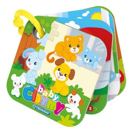 Set joca si carticica cu animalute Clemmy, 6-18 luni, 1 bucata, Clementoni 507335