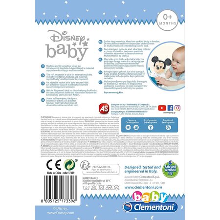 Zornaitoare cu inel moale Mickey Mouse Disney Baby, +0 luni, Clementoni 507551