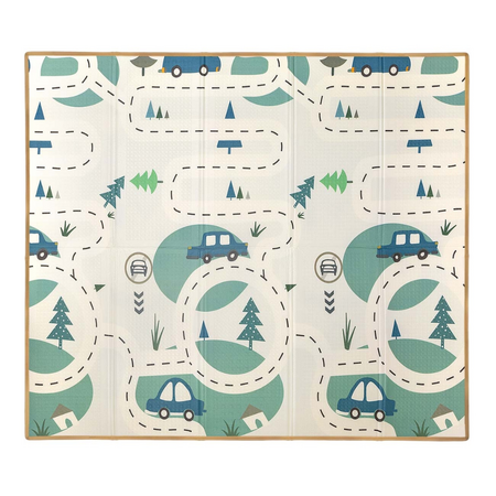 Covoras de joaca termoizolant cu doua fete Play Deer, 197 x 177 cm, Milly Mally 744796