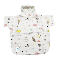 Poncho cu gluga muselina imprimata, Inghetata, 9-12 luni, Baltic Bebe