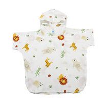 Poncho cu gluga muselina imprimata, Tigru, 1-2 ani, Baltic Bebe