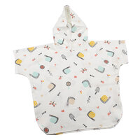 Poncho cu gluga muselina imprimata, 9-12 luni, Melc, Baltic Bebe