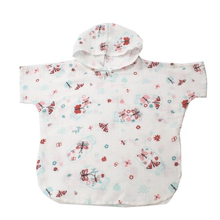 Poncho cu gluga muselina imprimata, 1-2 ani, Baltic Bebe 721907