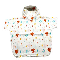 Poncho cu gluga muselina imprimata, Sailor, 1-2 ani, Baltic Bebe