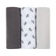 Set 3 museline din bumbac organic, 70 x 70cm, Savana Grey, Beaba 508247