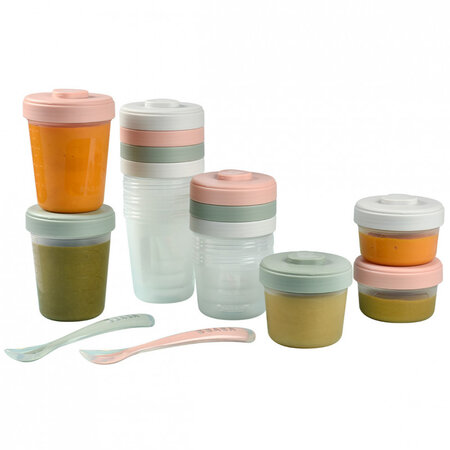 Set 12 recipiente pentru hrana, Eucalyptus, Beaba 508296