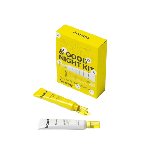 Rutina pentru tenul predispus la acnee Good Morning & Good Night Kit, 80 ml, Acnemy