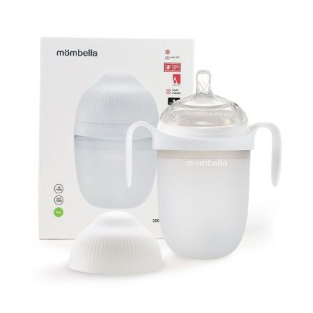 Biberon anticolici Breast-Like, 100% Silicon, Ivory, 300 ml, Mombella 508674