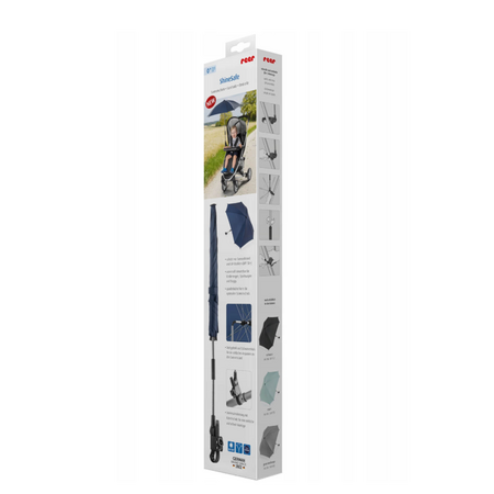 Umbreluta de soare ajustabila cu protectie solara UV 50+, pentru carucior bebelusi, ShineSafe Blue, Reer 699475