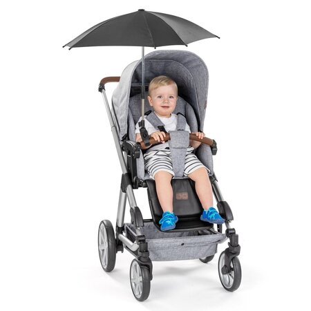 Umbreluta carucior bebelusi ajustabila cu protectie solara UV 50+, ShineSafe Black, Reer 508800