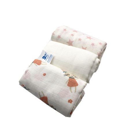 Scutec din muselina, 80x80 cm, Diverse modele, 3 bucati, Baltic Bebe 597984