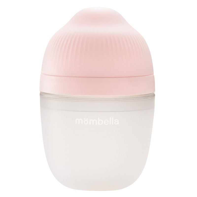 Biberon Anticolici Breast-Like, 100% Silicon, Old Roze, 210ml, Mombella