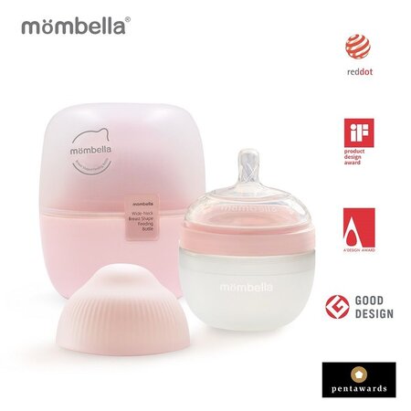 Biberon Anticolici Breast-Like, 100% Silicon, Old Roze, 120 ml, Mombella 508867
