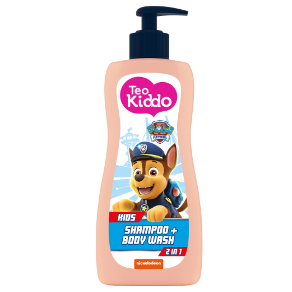 Sampon si  gel de dus 2 in 1 pentru baieti Paw Patrol Teo Kiddo, 400 ml, Teo Bebe