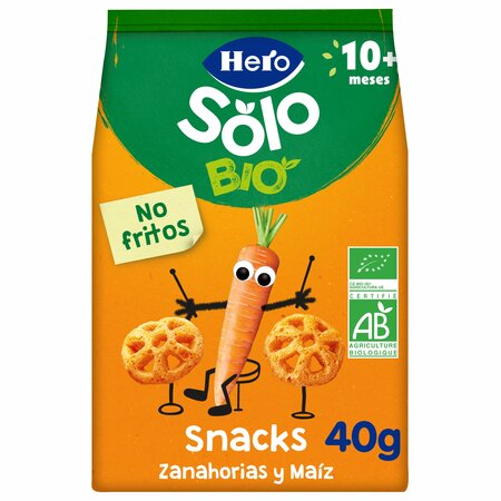 Snack Bio cu morcov si porumb Solo, 40 g, Hero 714001