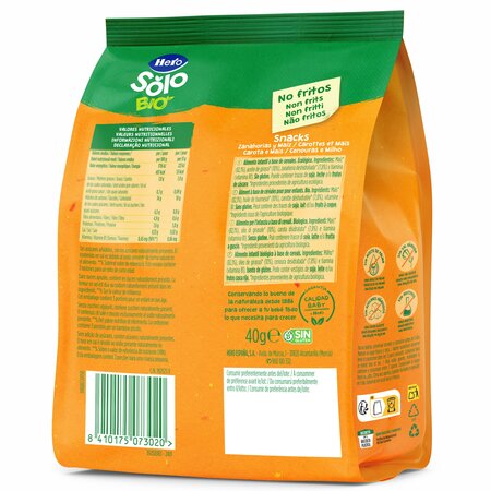 Snack Bio cu morcov si porumb Solo, 40 g, Hero 714000