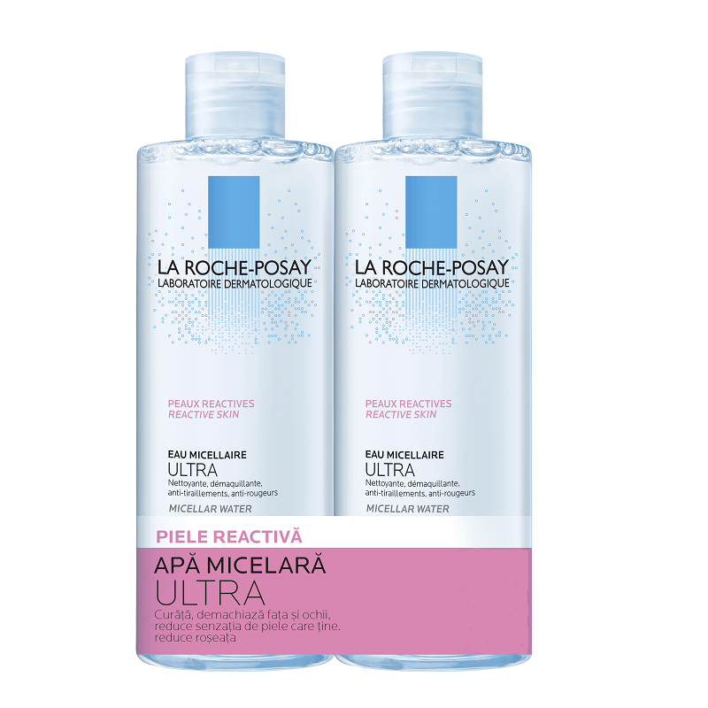 Pachet, Apa Micelara Ultra, Piele Reactiva, 2x400 ml, La Roche Posay