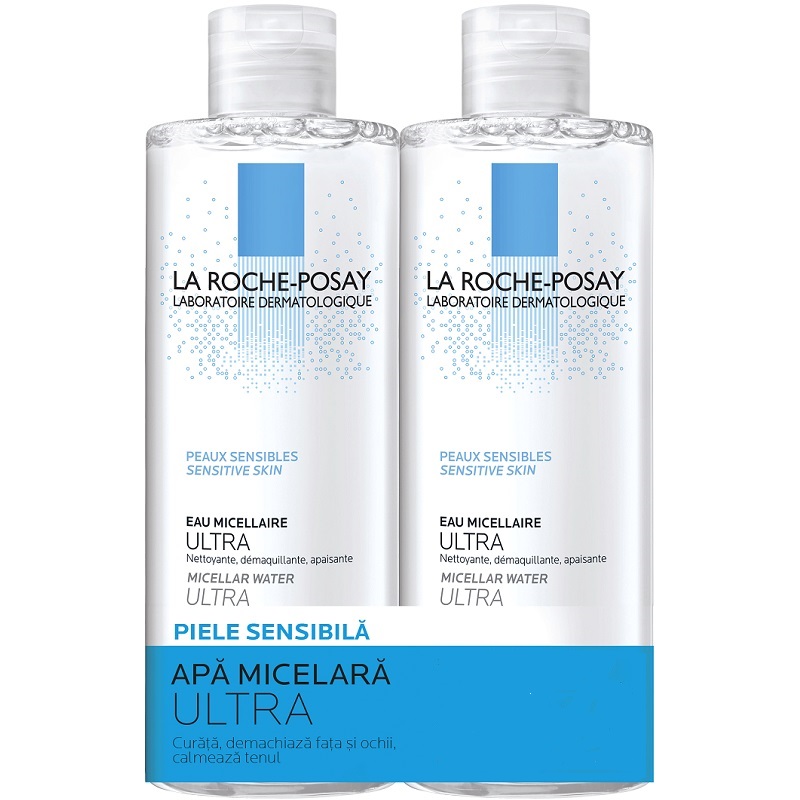 Pachet Apa micelara ultra fiziologica pentru ten sensibil, 2x400ml, La Roche-Posay