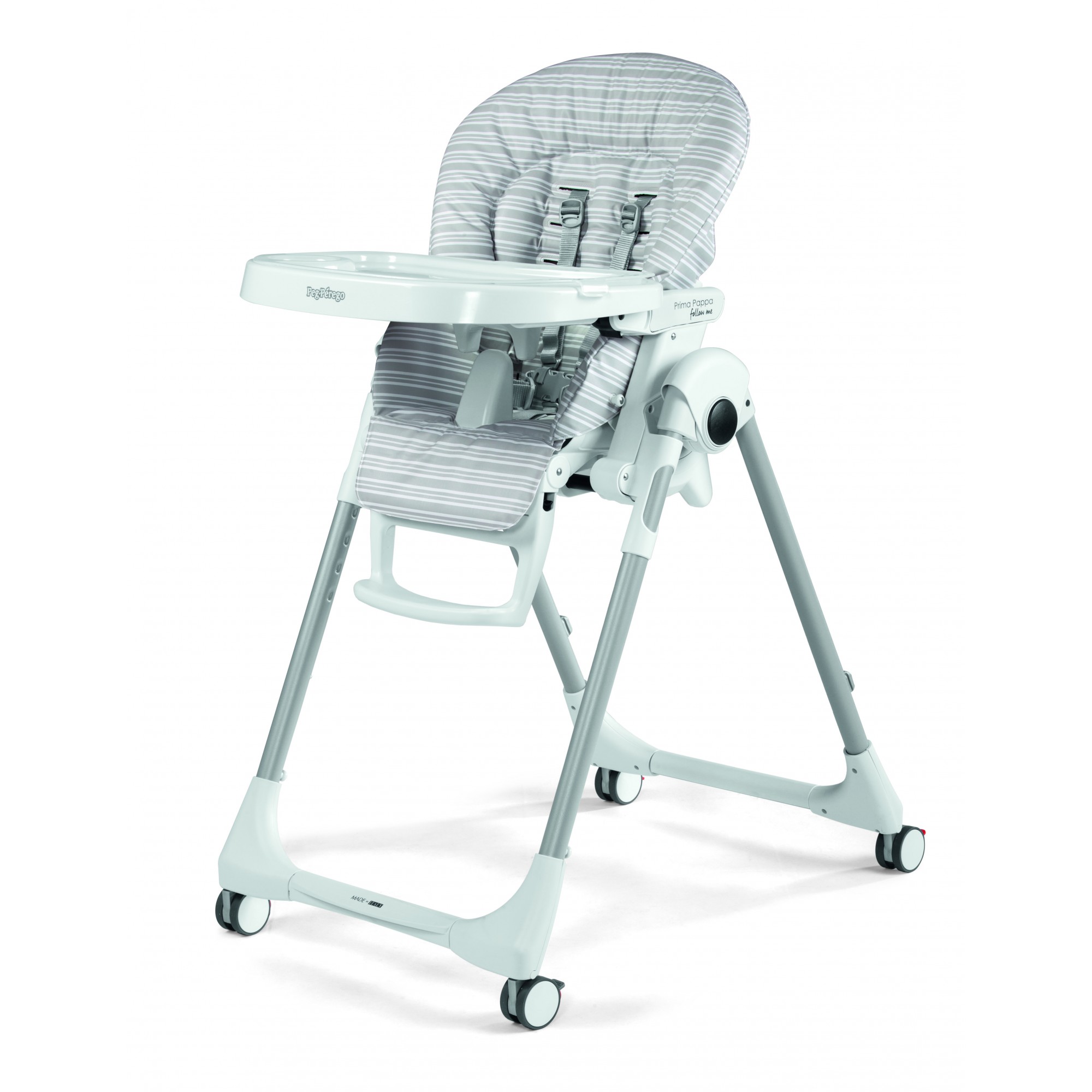 Scaun de masa 2 in 1 Prima Pappa Zero Follow Me, Linear Grey, Peg Perego