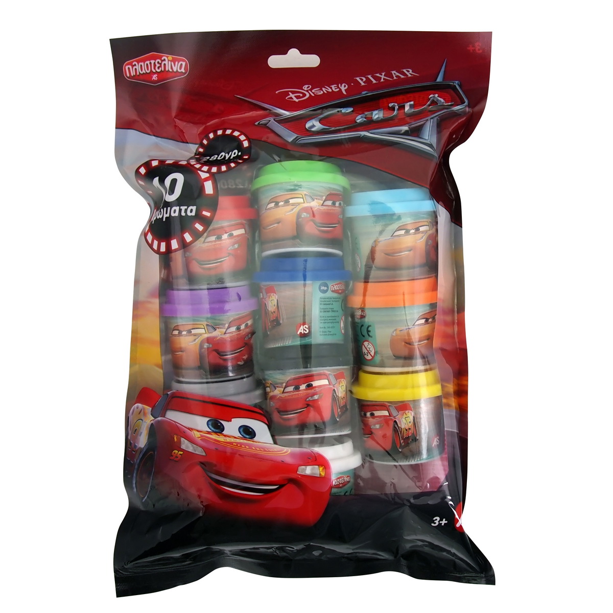 Set 10 borcanase cu plastilina Cars, Disney Pixar