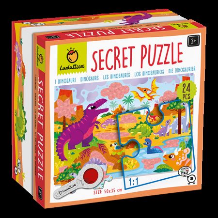 Puzzle cu mici secrete Dinozaurii, +3 ani