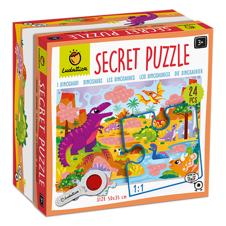 Puzzle cu mici secrete Dinozaurii, +3 ani
