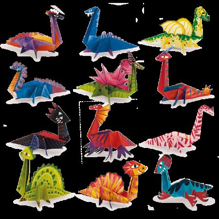 Set origami pentru incepatori, +6 ani, Dinozauri, Ludattica 509971
