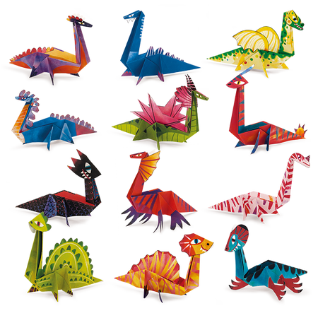 Set origami pentru incepatori, +6 ani, Dinozauri, Ludattica 509971