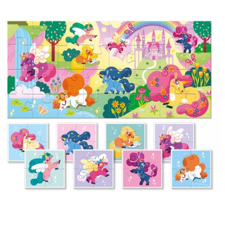 Puzzle pentru copii Unicorni, +2 ani, 24 piese, Ludattica 509979