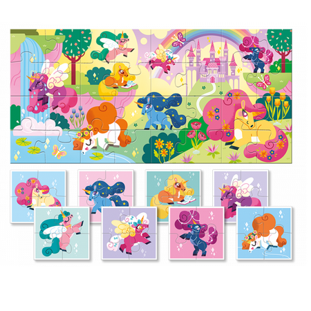 Puzzle pentru copii Unicorni, +2 ani, 24 piese, Ludattica 509979