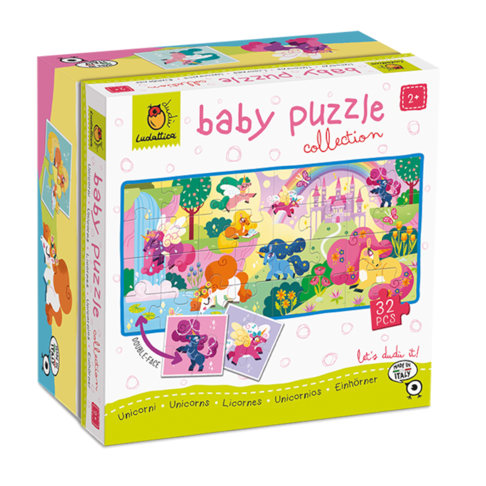 Puzzle pentru copii Unicorni, +2 ani, 24 piese, Ludattica