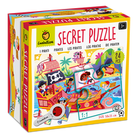 Puzzle cu mici secrete Piratii, +3 ani, 24 piese, Ludattica