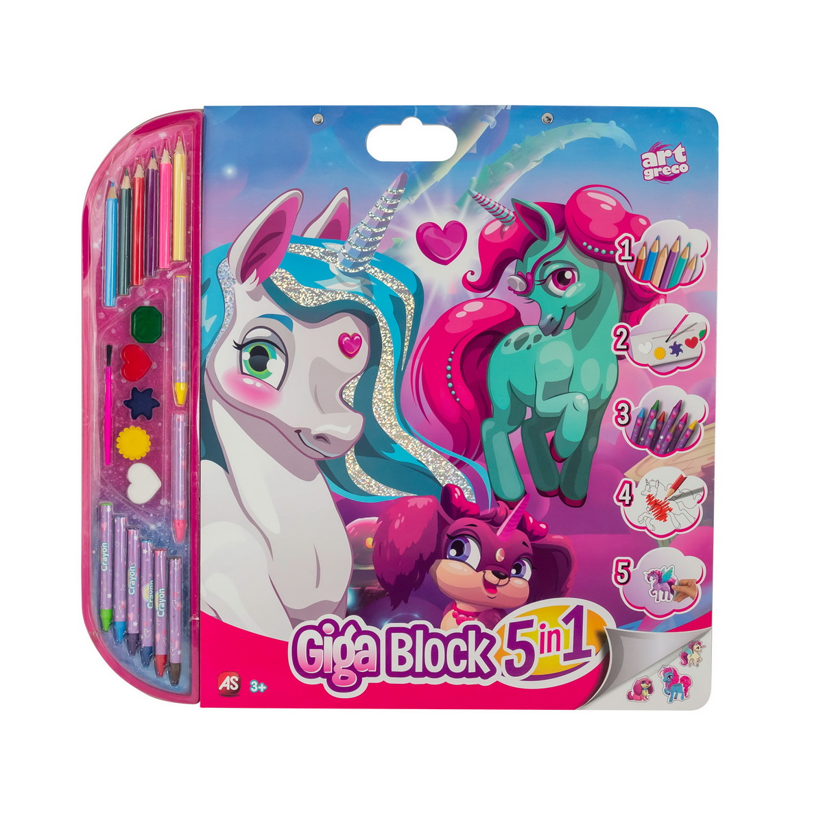 Set pentru desen 5 in 1, Gigablock Unicorn, DIsney