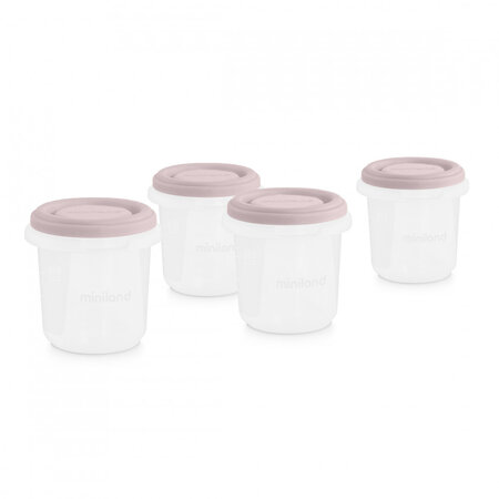 Set 4 recipiente ermetice gradat Terra Blush, 250 ml, Miniland 510897