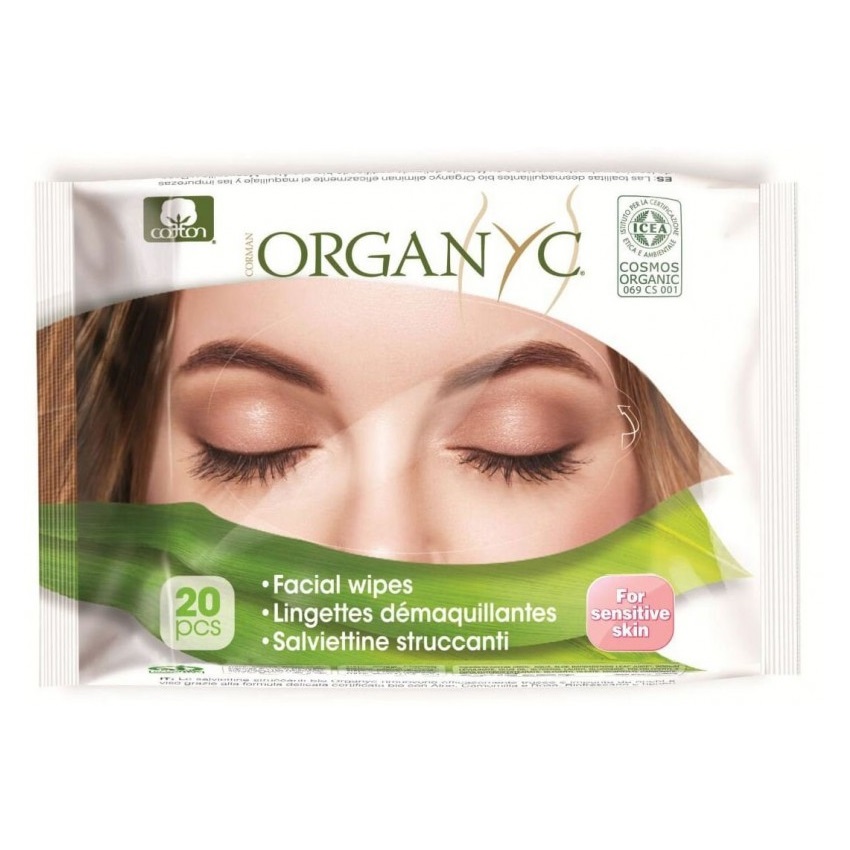 Servetele demachiante umede din bumbac organic, 20 buc, ORGWW1B, Organyc