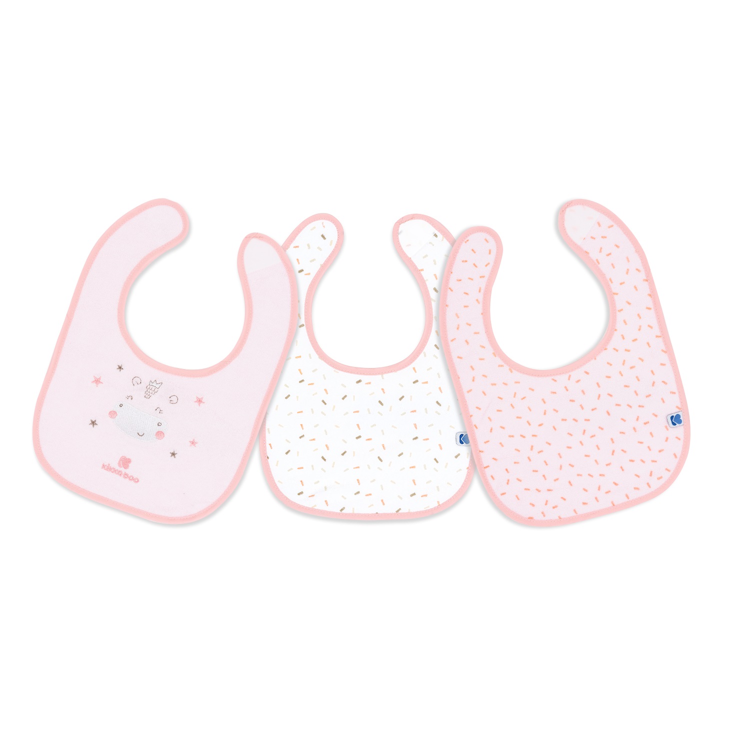 Set de 3 bavete impermeabile Terry, Pink, Kikka Boo