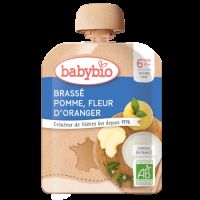Pouch din iaurt cu lapte de capra, mere si flori de portocal, 6 Luni+, 85 g, BabyBio