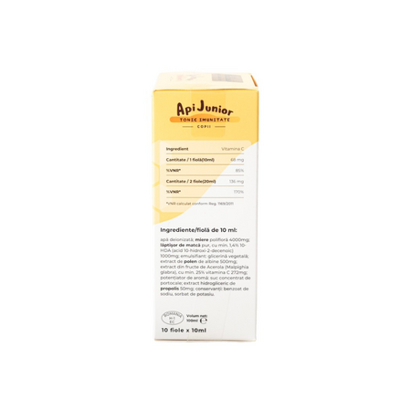 Apijunior Tonic imunitate copii, 10 x 10 ml fiole, Albina Carpatina 817122