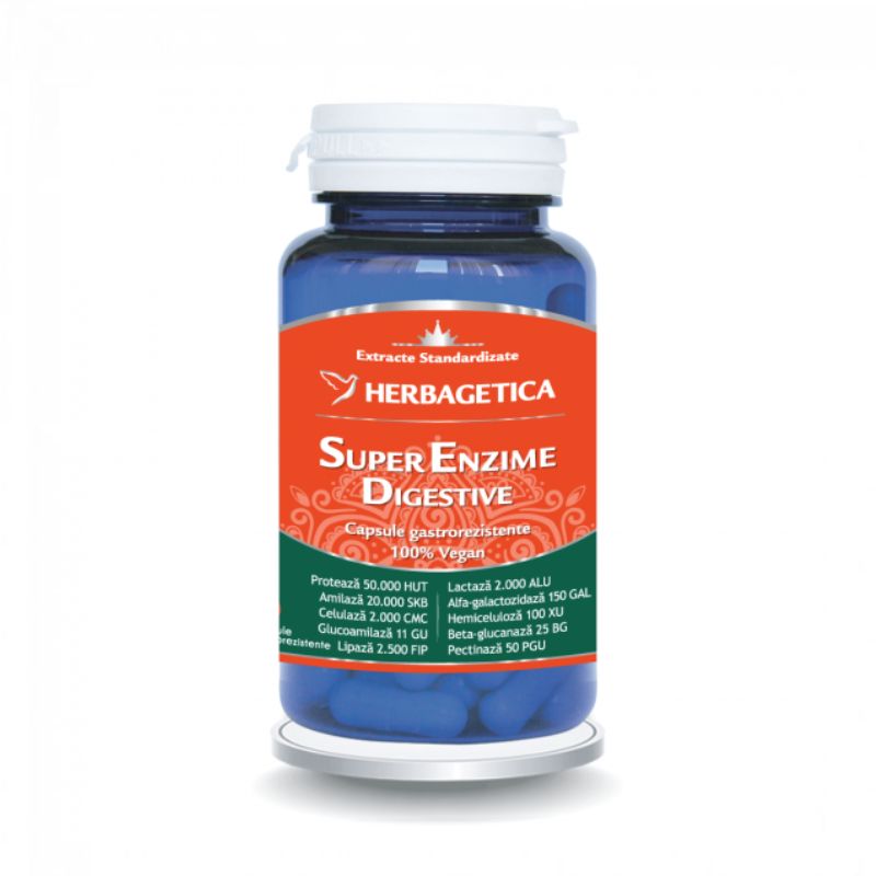 Super Enzime Digestive, 10 capsule, Herbagetica