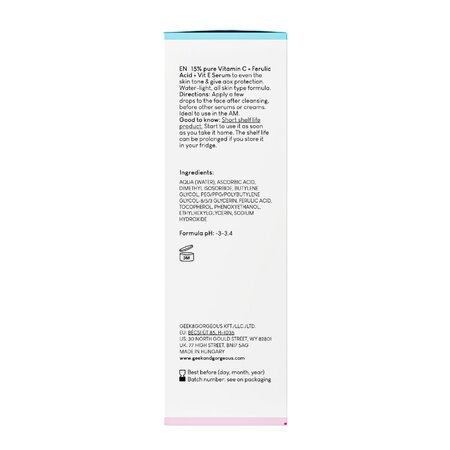 Serum C-Glow 15% vitamina C, 30 ml, Geek Gorgeous 760177