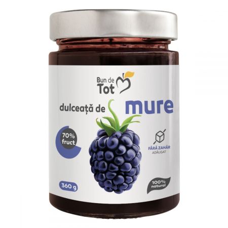 Dulceata naturala de mure fara zahar Bun de Tot, 360 g