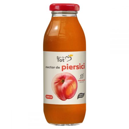 Nectar de piersici fara zahar Bun de Tot, 300 ml