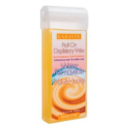 Ceara depilatoare roll-on cap mic hidrosolubila Milk and Honey, 100 ml, Karaver 562190