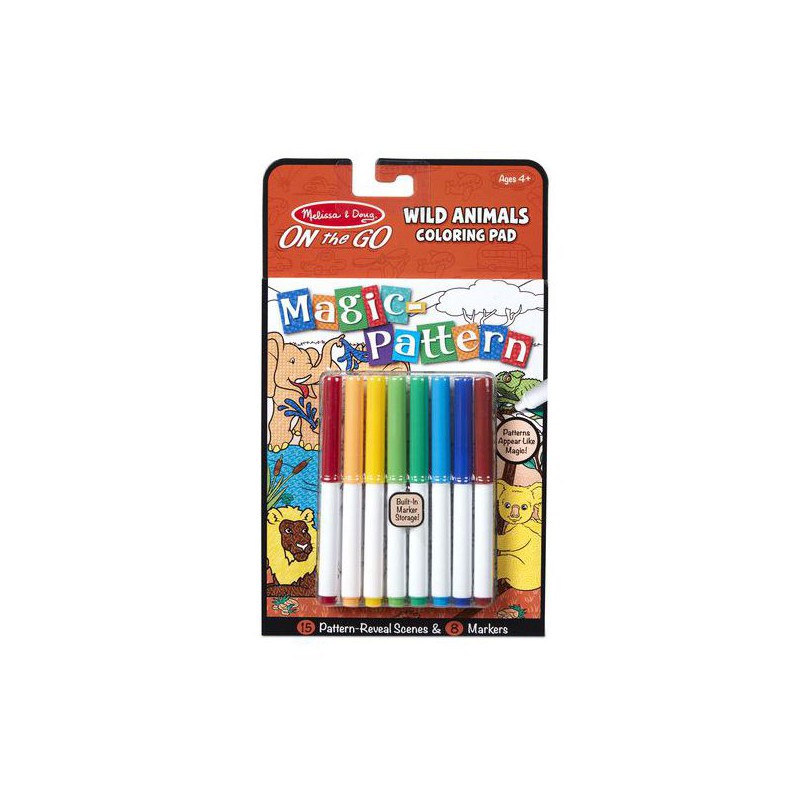 Carnet de colorat Modele magice - Animale salbatice, +4 ani, Melissa&Doug