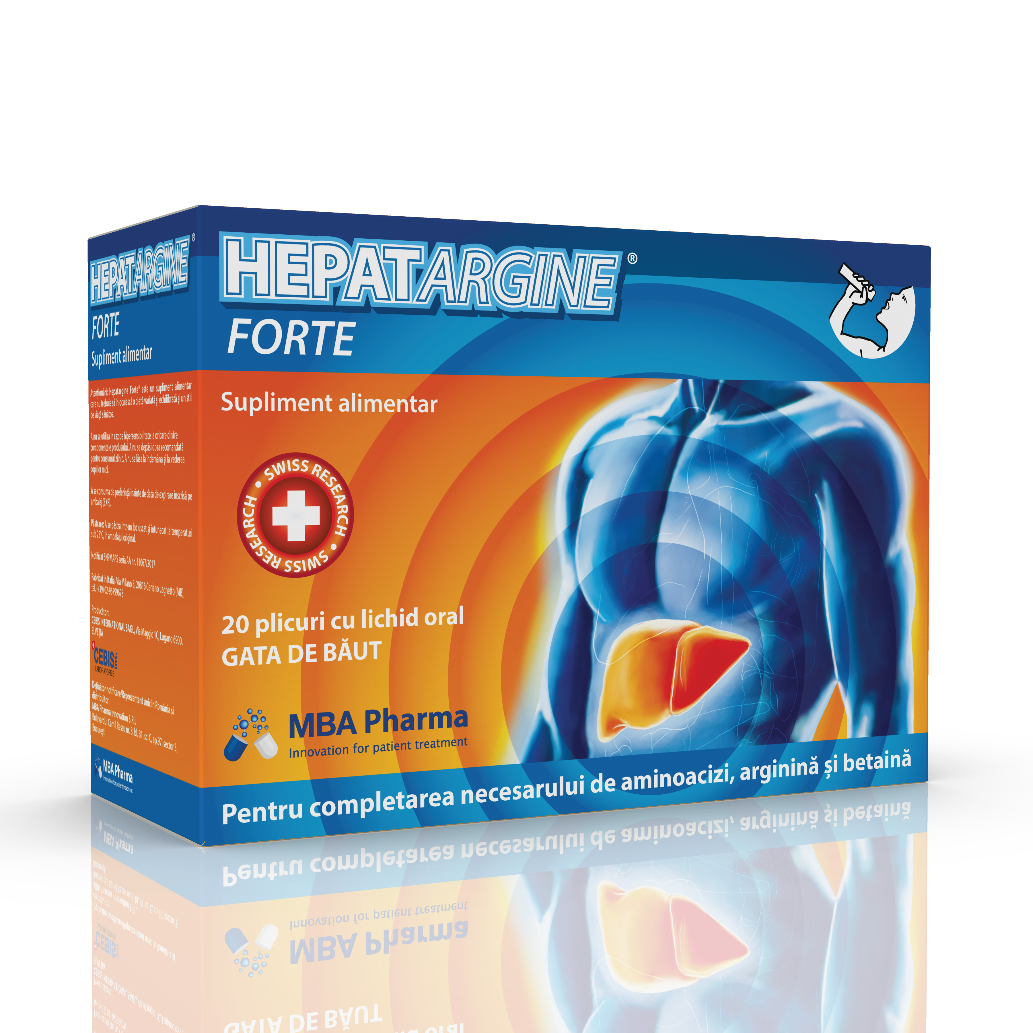 Hepatargine Forte, 20 plicuri, MBA Pharma