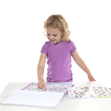 Bloc de colorat si abtibilduri Cauta si gaseste In oras, +4 ani, Melissa&Doug 511642