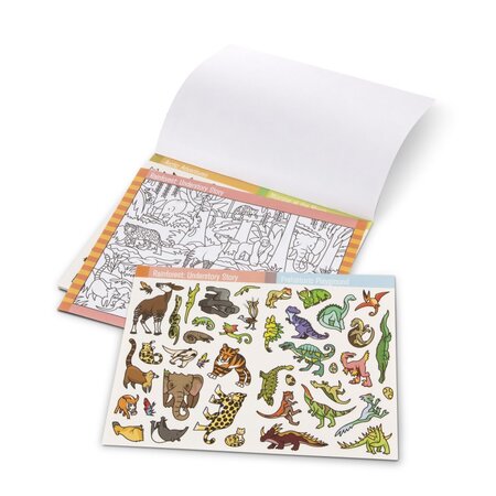 Bloc de colorat si abtibilduri Cauta si gaseste Animale, +4 ani, Melissa&Doug 511653