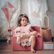 Fotoliu din catifea pentru copii, Roz Antic, Twindeco 573158
