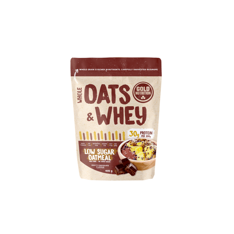 Proteine din ovaz si zer cu aroma de ciocolata Oats&Whey, 400 gr, Gold Nutrition