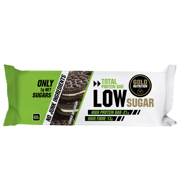 Protein Bar Low Sugar cu aroma de biscuiti, 65 gr, Gold Nutrition